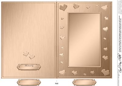 5 x 7 Metallic Romantic Hearts Plain Card Base
