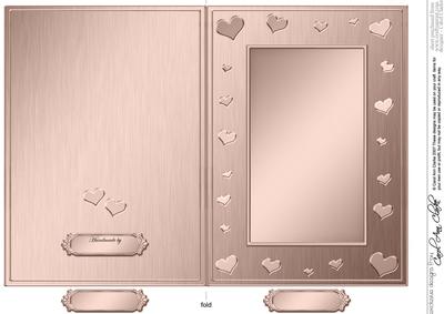 5 x 7 Metallic Romantic Hearts Plain Card Base