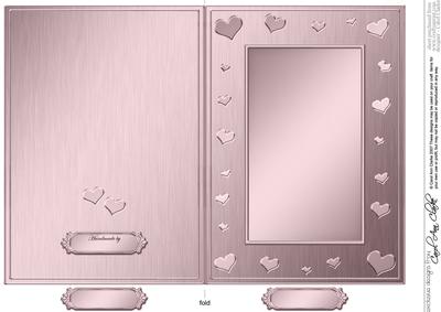 5 x 7 Metallic Romantic Hearts Plain Card Base