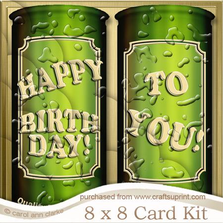 8 x 8 Birthday Cans of Beer Kit with Scalloped Corners