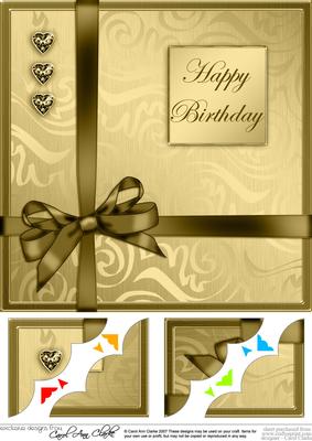 8 x 8 Elegant Flourish Birthday Scalloped Corner Topper