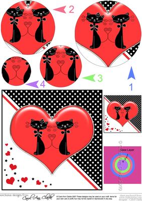 Kool Kats Purrfect Love Circle Pyramage Topper