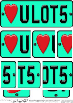Love You Lots Novelty Number Plate with Side Stacker