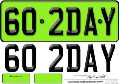 Large Dl 60th Birthday Novelty Number Plate and 3D Decoupage