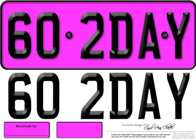 Large Dl 60th Birthday Novelty Number Plate and 3D Decoupage