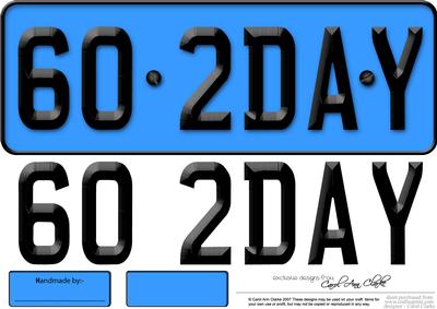 Large Dl 60th Birthday Novelty Number Plate and 3D Decoupage