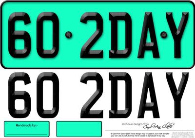 Large Dl 60th Birthday Novelty Number Plate and 3D Decoupage