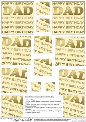 Birthday Dad Twisted Pyramage Sheet
