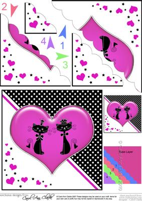 Kool Kats Purrfect Love Scallop Corner Side Stacker Topper