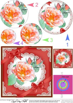 Rose and Lace Circle Pyramage Topper