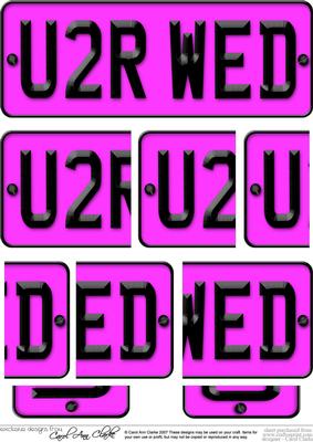 You 2 Are Wed Novelty Number Plate with Side Stacker