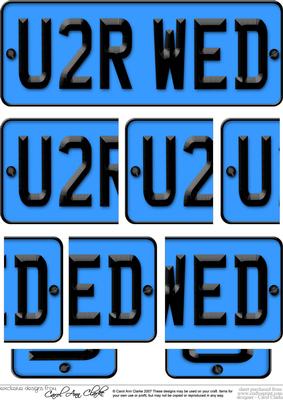 You 2 Are Wed Novelty Number Plate with Side Stacker