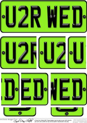 You 2 Are Wed Novelty Number Plate with Side Stacker