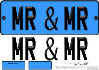 Large Dl Mr & Mr Novelty Number Plate N 3D Decoupage