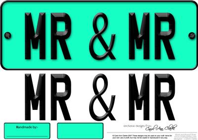 Large Dl Mr & Mr Novelty Number Plate N 3D Decoupage