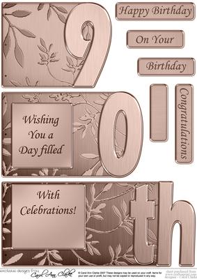 90th Elegant Metallic Book Sheet