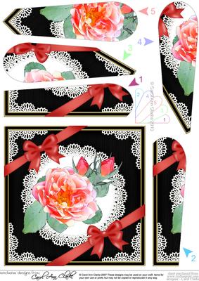 Rose and Lace Fan Pyramage Topper