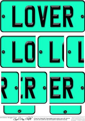 Lover Novelty Number Plate with Side Stacker