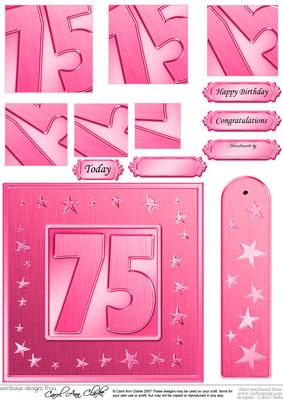 75th Bright Metallic Age Quick Card with Twisted Pyramage