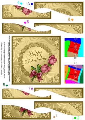 Roses and Metallic Lace Wavy Spiral Side Stacker