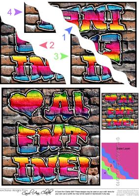 Graffiti Valentine Wavy Corner Side Stacker Topper
