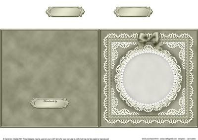 Square Pearls, Lace and Ribbon Plain Card Base Portrait Form