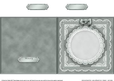 Square Pearls, Lace and Ribbon Plain Card Base Portrait Form