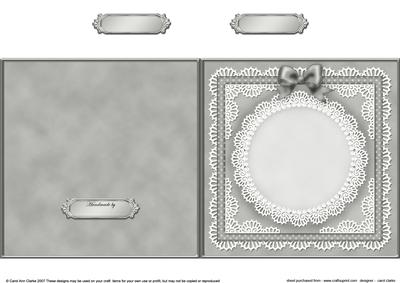 Square Pearls, Lace and Ribbon Plain Card Base Portrait Form