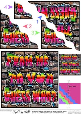 Graffiti Me to You Guess Who Wavy Corner Side Stacker