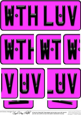 With Love Novelty Number Plate with Side Stacker
