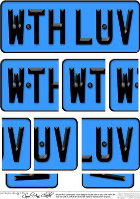 With Love Novelty Number Plate with Side Stacker