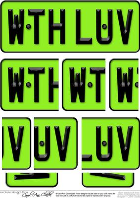 With Love Novelty Number Plate with Side Stacker