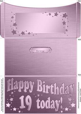 19th Birthday Metallic Age Money or Gift Wallet and Card