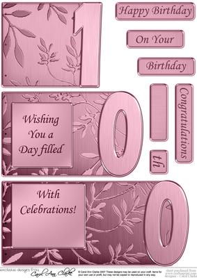 100th Elegant Metallic Book Sheet