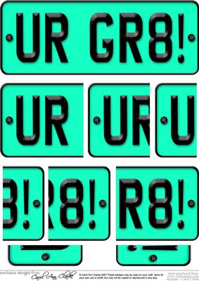 You Are Great Novelty Number Plate with Side Stacker
