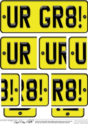 You Are Great Novelty Number Plate with Side Stacker