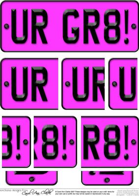 You Are Great Novelty Number Plate with Side Stacker