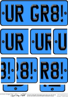 You Are Great Novelty Number Plate with Side Stacker