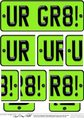 You Are Great Novelty Number Plate with Side Stacker