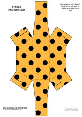Dotty Dots Handbag Shaped Treat or Favour Box Sheet 2