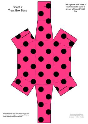 Dotty Dots Handbag Shaped Treat or Favour Box Sheet 2