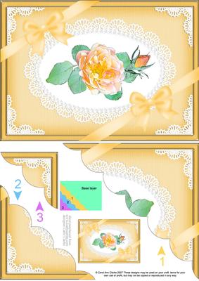 A5 Rose and Lace Scallop Corner Side Stacker