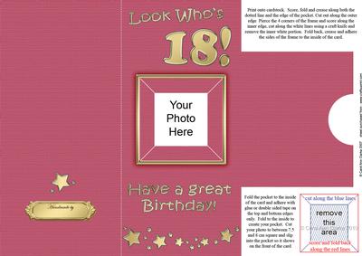 Add a Photo 18th Birthday Card with Easy Fold Frame