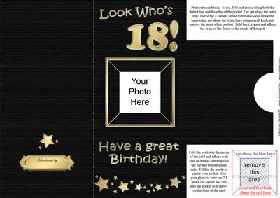 Add a Photo 18th Birthday Card with Easy Fold Frame