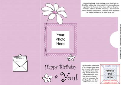Add a Photo Daisy Birthday with Easy Fold Frame