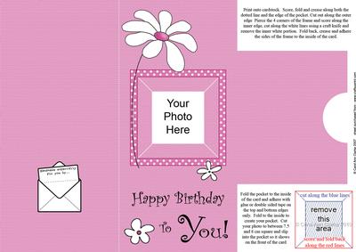 Add a Photo Daisy Birthday with Easy Fold Frame