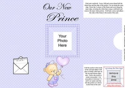 Add a Photo New Baby Boy with Easy Fold Frame