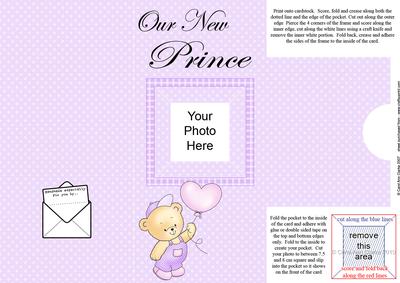 Add a Photo New Baby Boy with Easy Fold Frame
