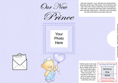 Add a Photo New Baby Boy with Easy Fold Frame