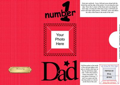 Add a Photo DL Card - NUMBER 1 DAD with easy fold frame